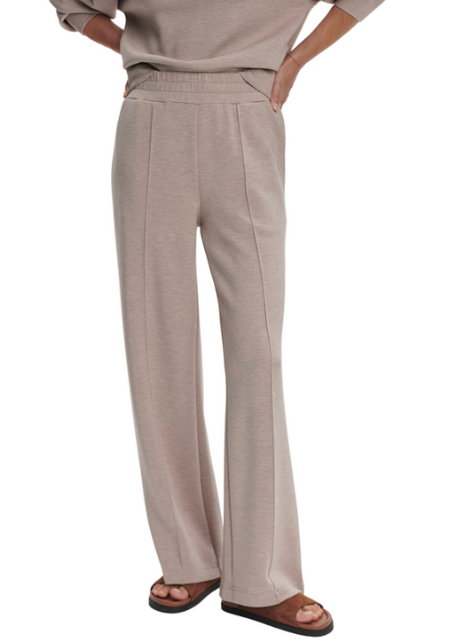 The Wide Leg Pant 28"- Taupe Marl