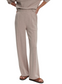 The Wide Leg Pant 28"- Taupe Marl