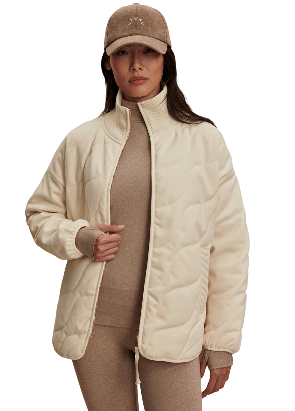 Libby Plush Quit Jacket- Ivory