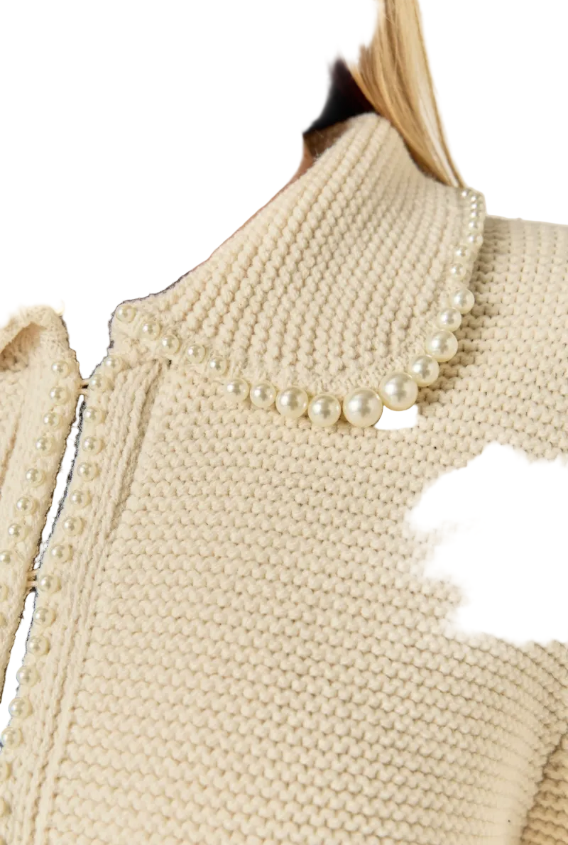 Pearl Knit Cardigan- Ivory