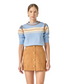 Striped Short Puff Sleeve Shirt- Powder Blue