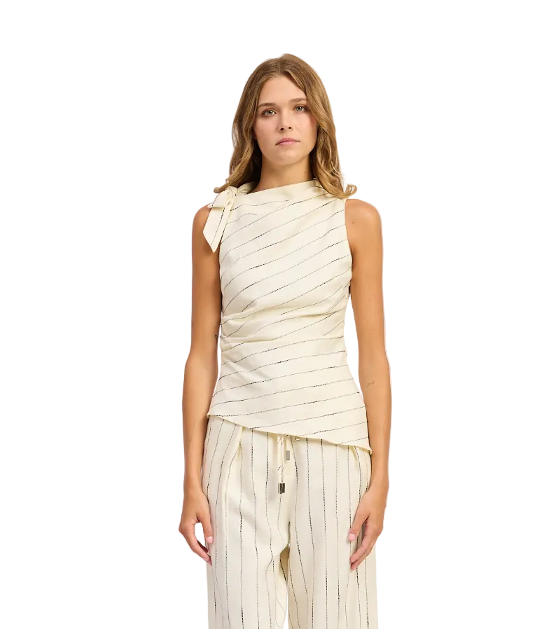 Rebekah Top- Ivory/Black