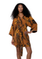 Gaia Batwing Sleeve Shirt Dress- Orange