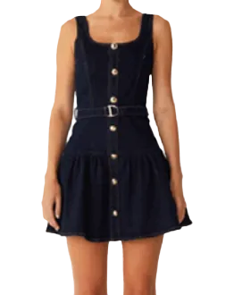 Jaya A-Line Dress- Dark Wash