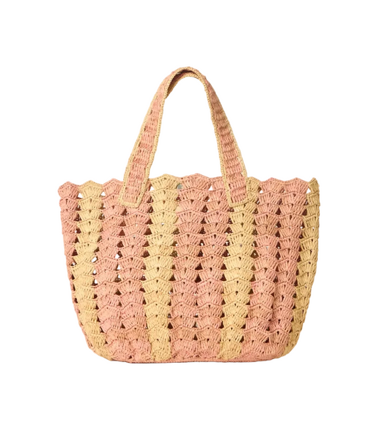 Suva Woven Tote- Petal/Natural