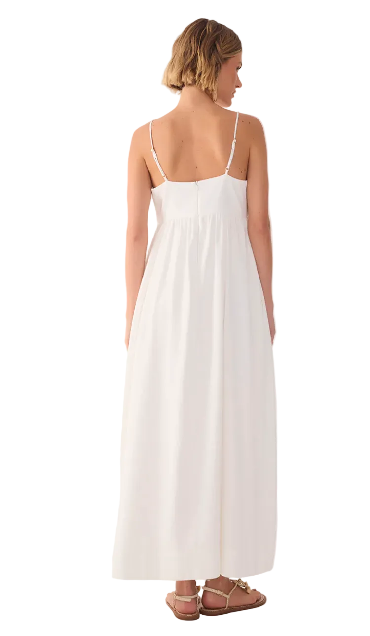Embroidered Maxi Dress- White