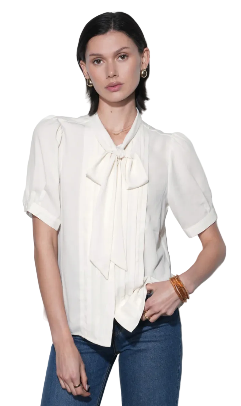 Fatima Pleated Blouse- Ivory