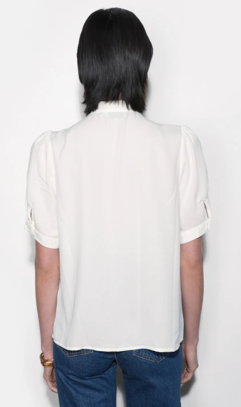 Fatima Pleated Blouse- Ivory