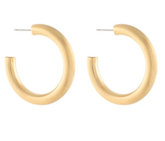 40mm Thick Open Hoops- Gold