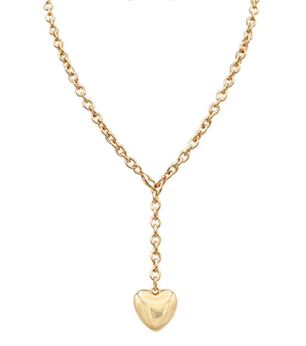 Adjustable Chain Puffy Heart Necklace