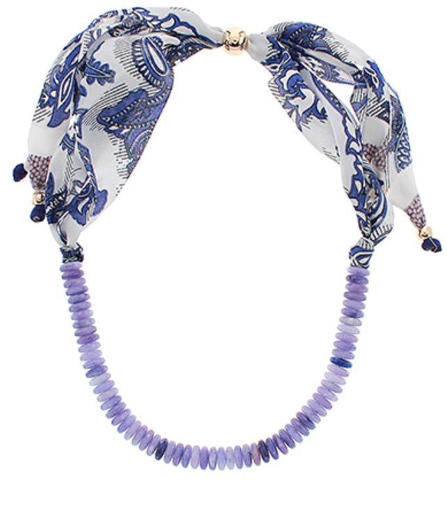 Half Marble Beaded Scarf Necklace