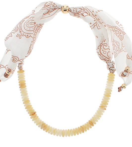 Half Marble Beaded Scarf Necklace