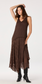 Halo Asymmetrical Hem Dress- Brown Plaid