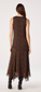 Halo Asymmetrical Hem Dress- Brown Plaid