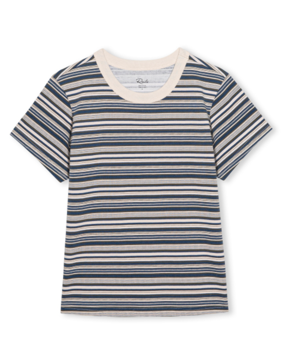 Girlfriend Tee- Coastal Pine Stripe
