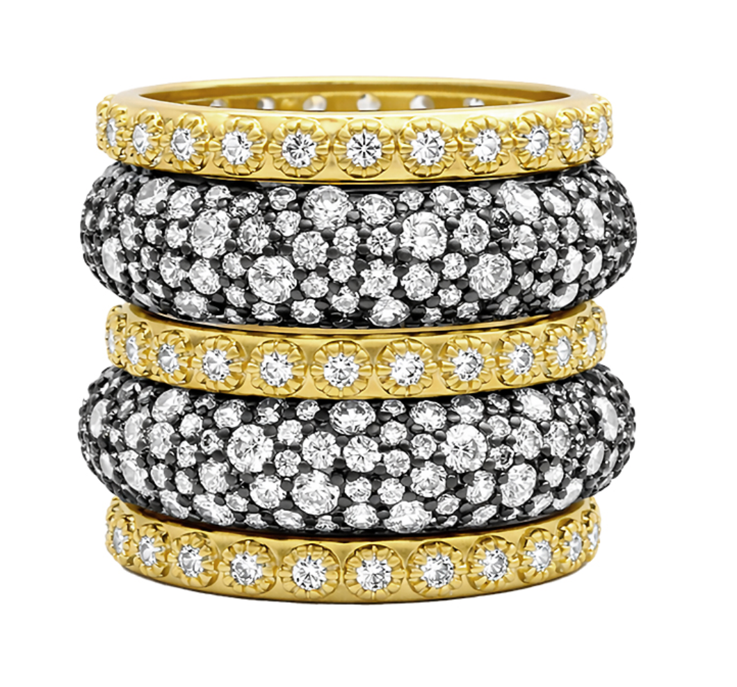 Round CZ Rings- Set of 5