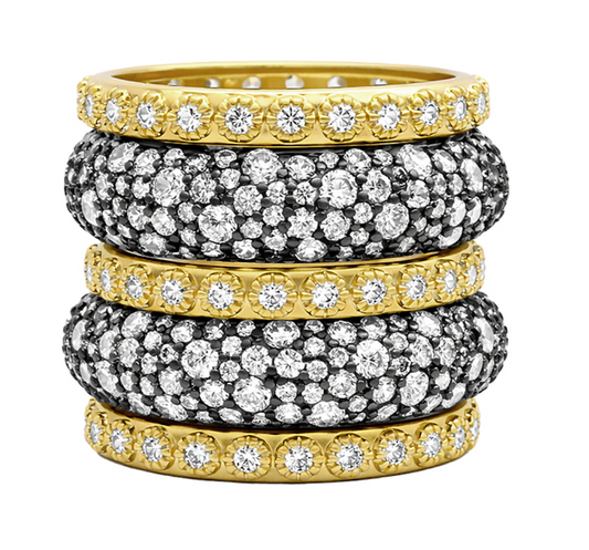Round CZ Rings- Set of 5