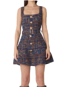 Carlotta Boucle Dress- Navy