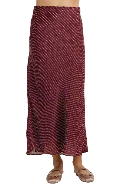 Lillie Skirt - Brownstone Stripe