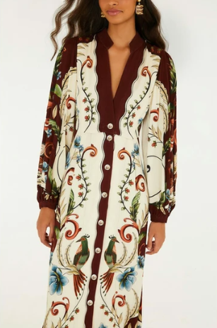 Millena Long Sleeve Maxi Dress- White
