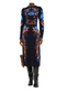 Bow Garden Knit Midi Skirt- Blue