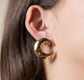 Selene crescent moon stud earrings- Gold