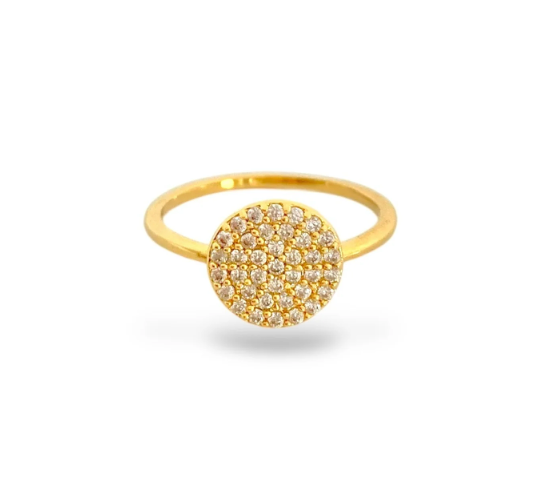 Phoebe pavé disc ring- Gold (Size 7)