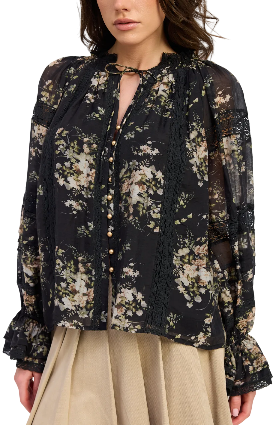 Sutton Top- Navy Floral