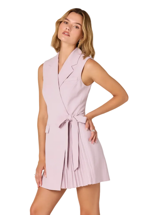 Kesari Pleated Dress- Dusty Pink