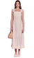 Floral Strap Linen Midi Dress- Cream