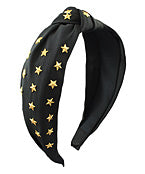 Star Studded Knot Headband- Black