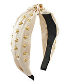 Star Studded Knot Headband- Ivory