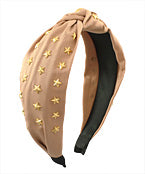Star Studded Knot Headband- Tan