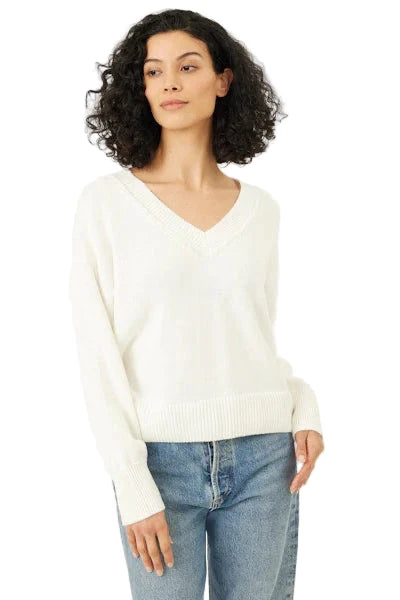 Nova V-Neck Sweater- Chalk