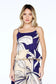 Lune Pleated Peplum Tank-Navy
