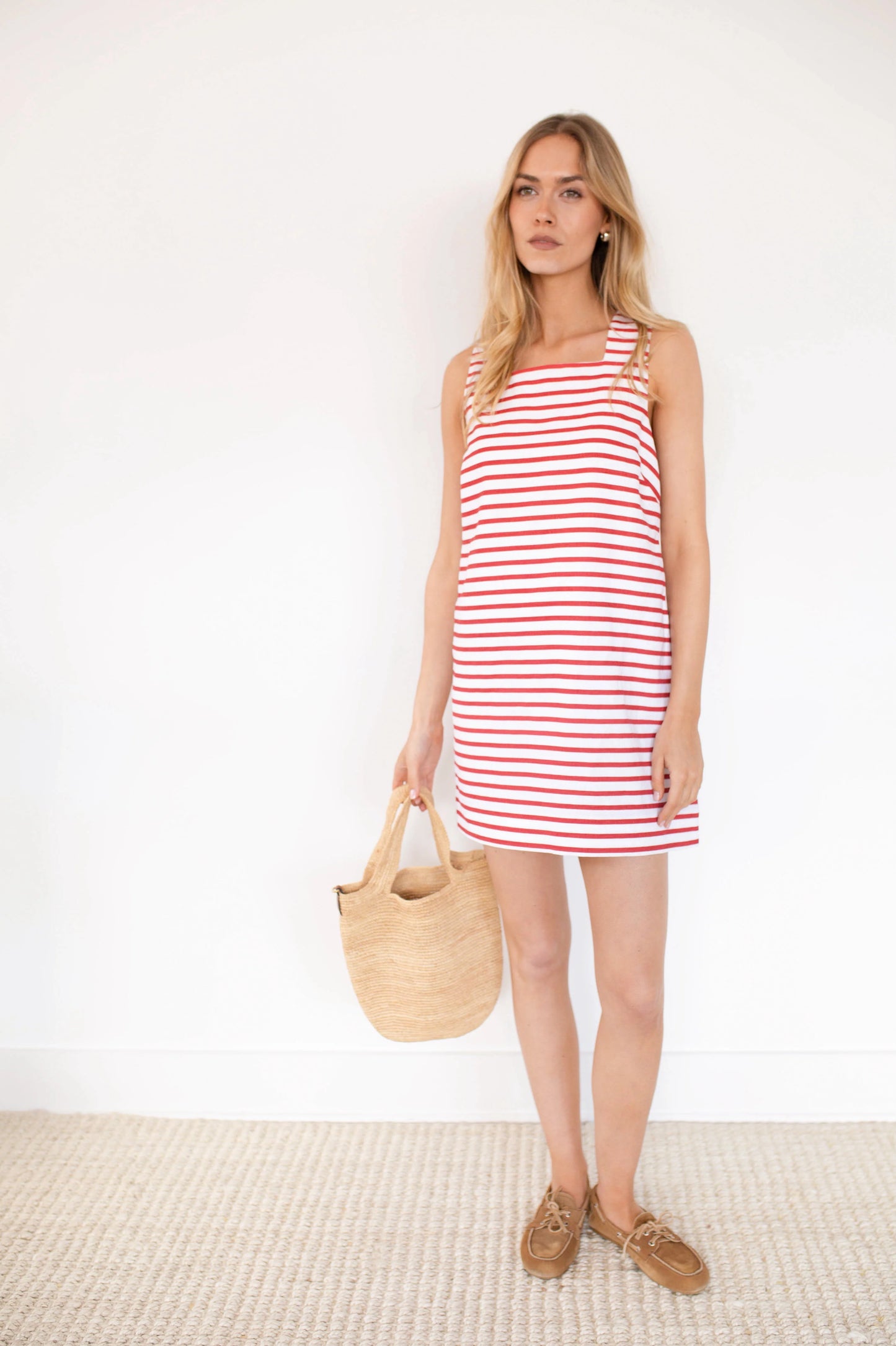 Presley Shift Dress- Red/White Stripe