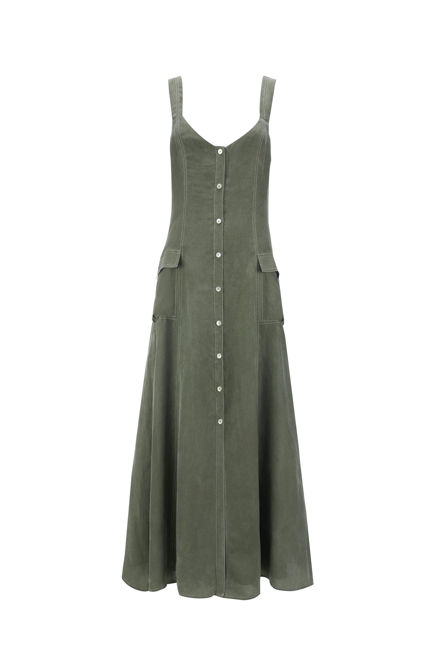 Marla Midi Dress- Evergreen