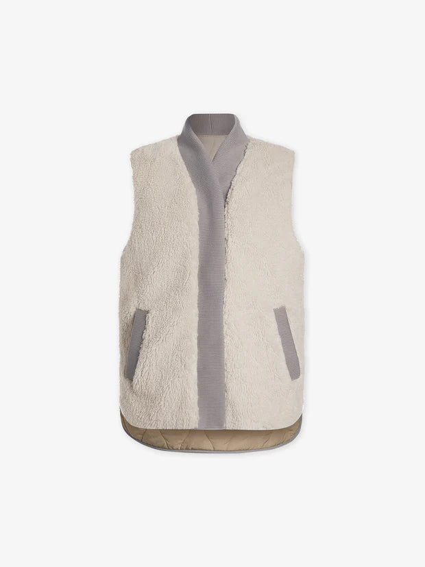 Covey Reversible Quilted Vest- Sandshell