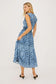 Vivier Midi Smocked Dress- Sapphire