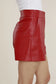 Faux Leather Shorts- Red