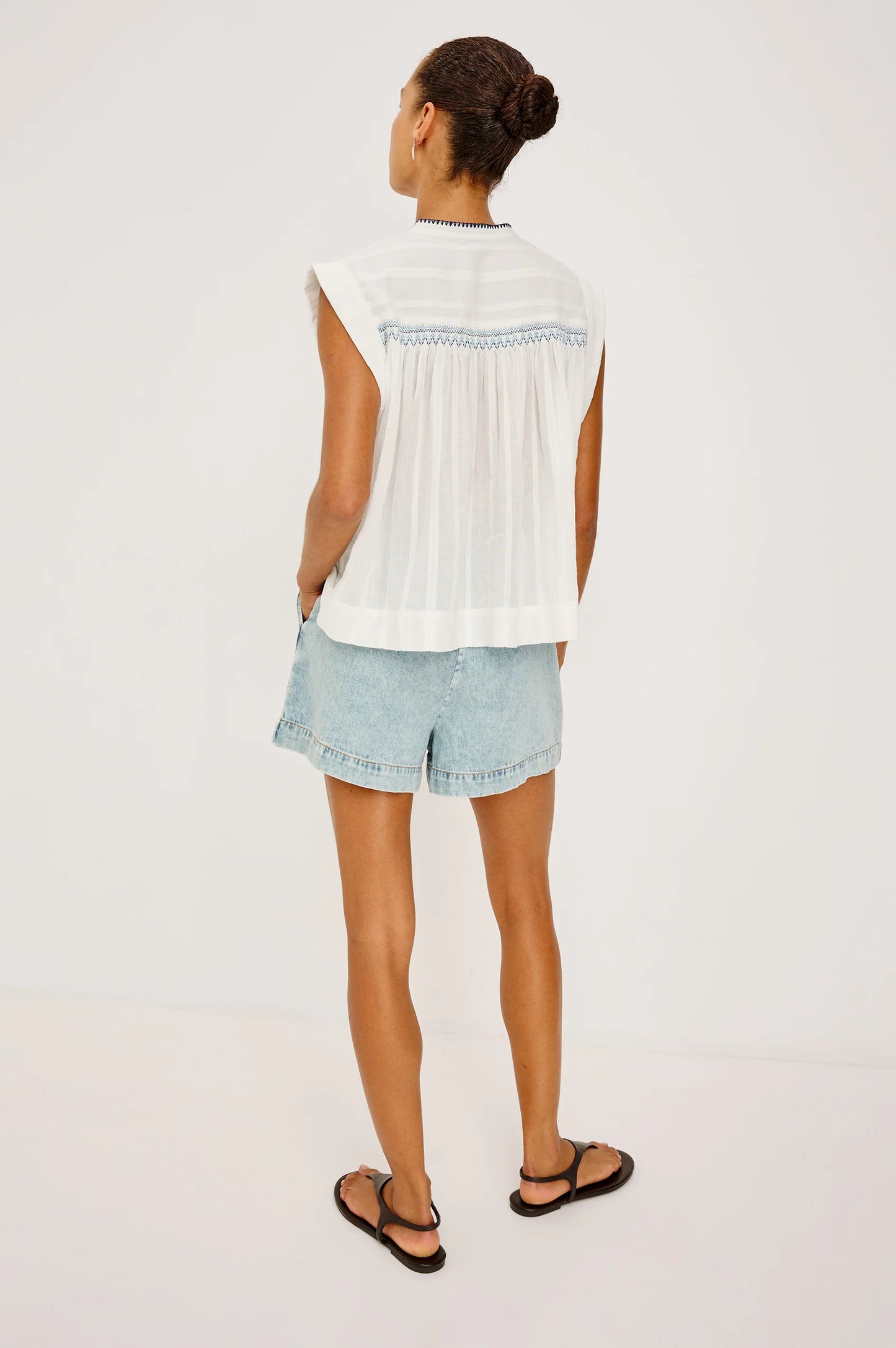 Willow Pleated Top- White