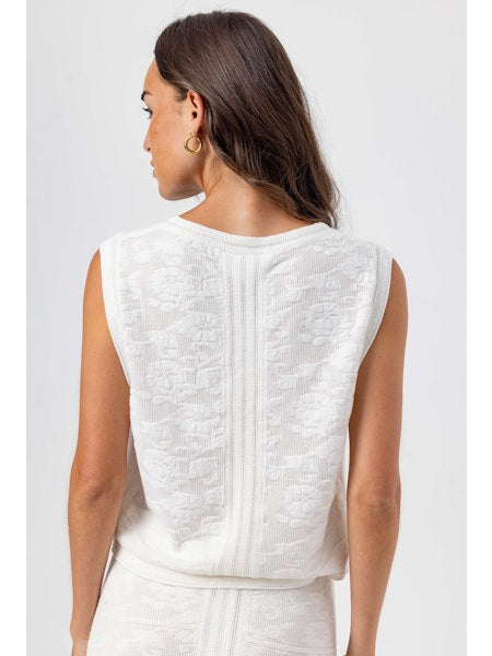 Clover Sweater Vest- Cream