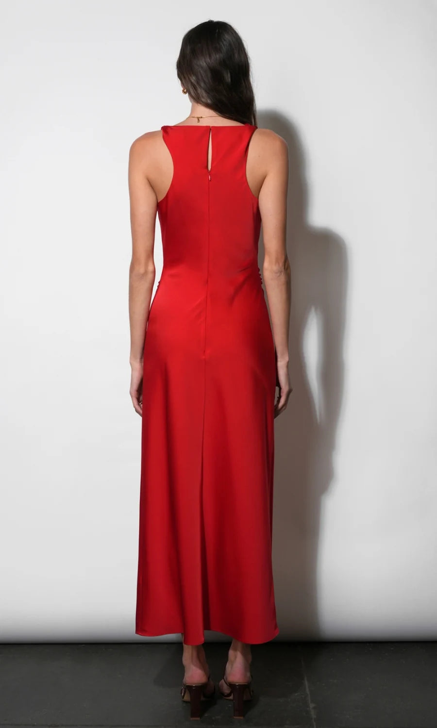 Yasmine Silky Maxi Dress- Red