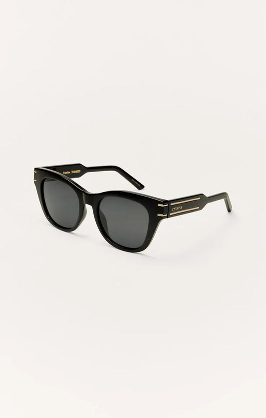 Front Row Sunglasses- Polished Black-Grey