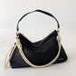 Nikki Nylon Slouchy Shoulder Bag: Black