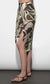 Iris Draped Midi Skirt- Ecru/Brown