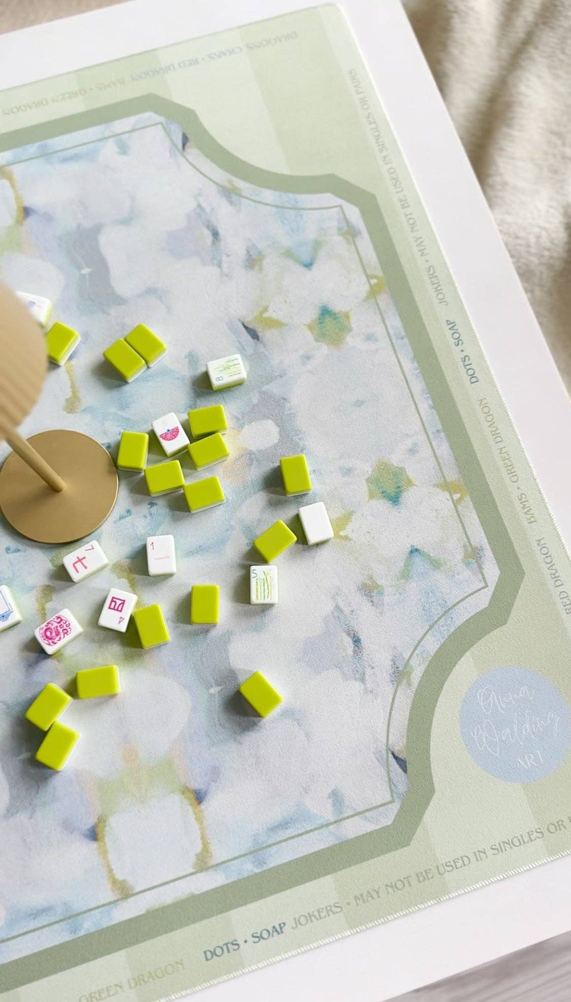 Sage Petal Mahjong Mat