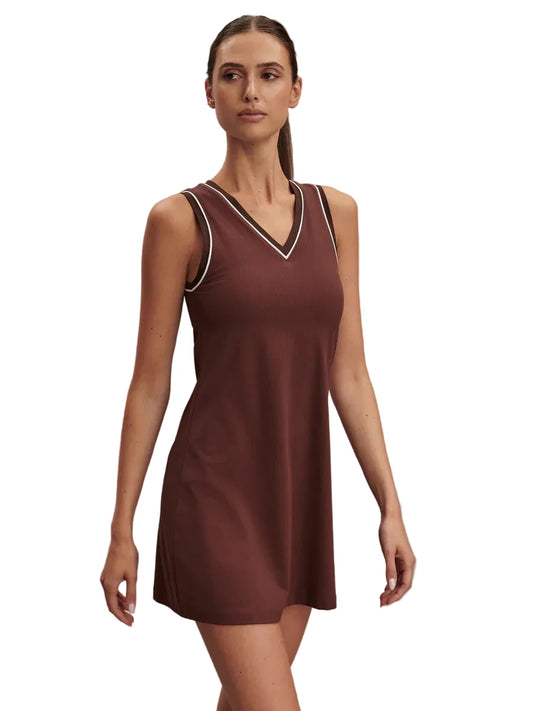 Kalani V-Neck Dress- Coffee Bean