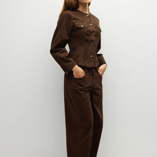 Dixie Denim Jacket- Brown