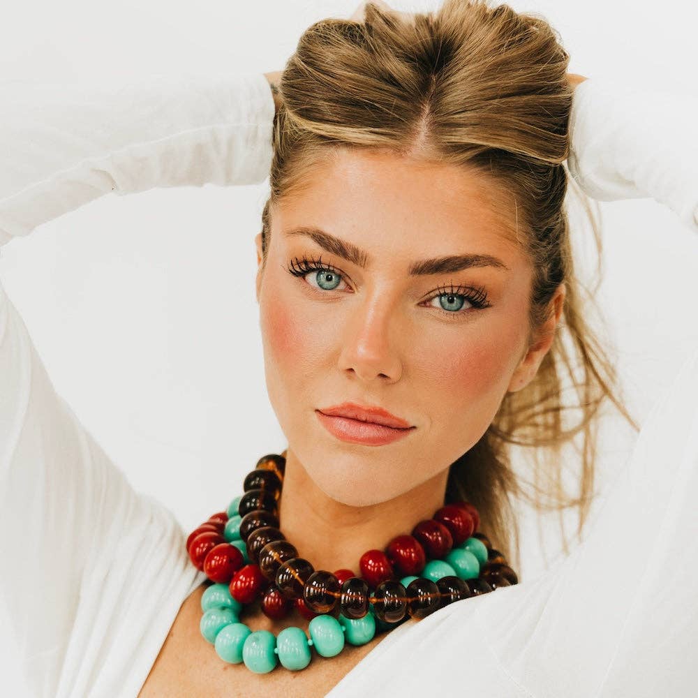 Bella Beaded Necklace : Red